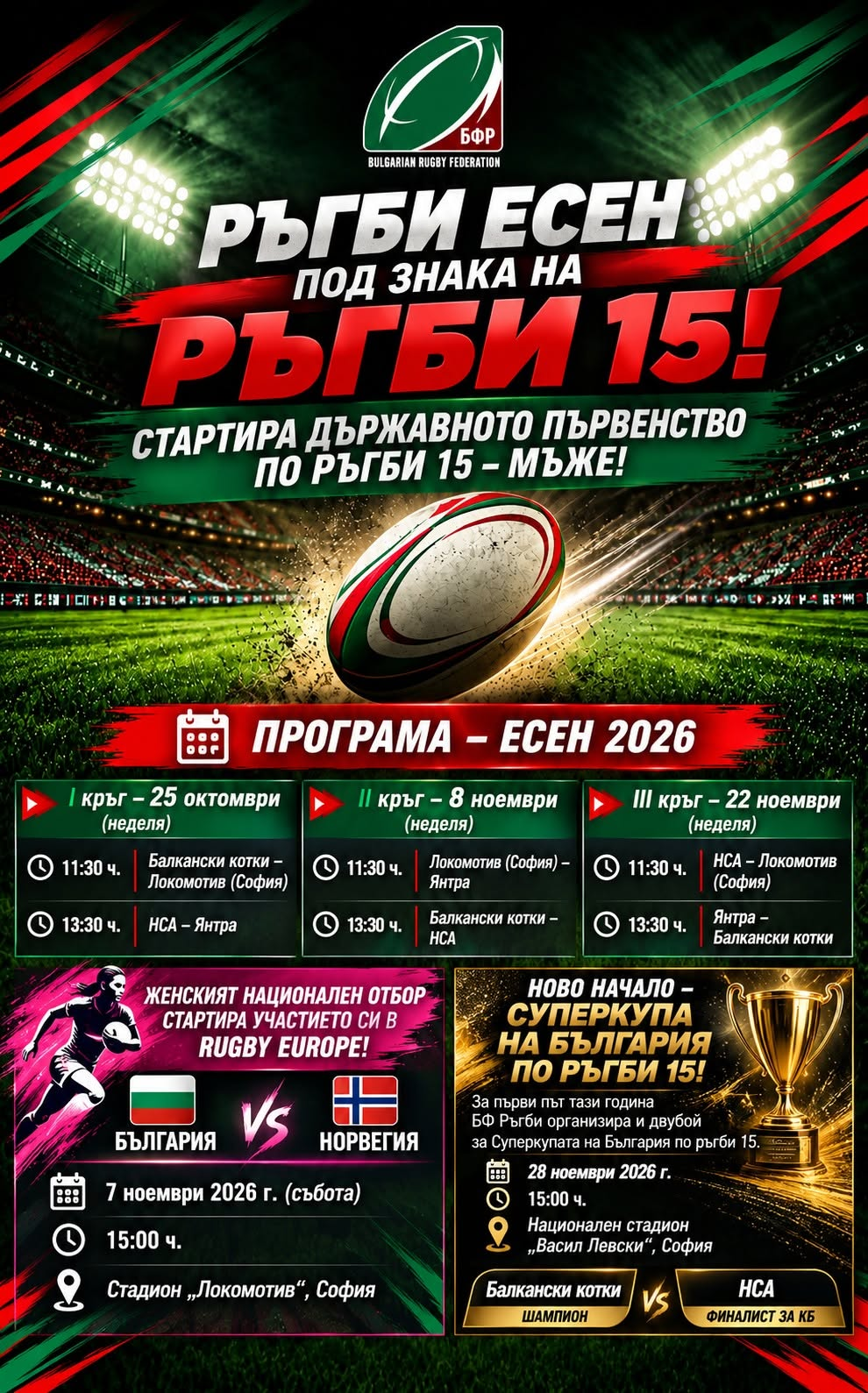 НСА – Янтра, Плакат на мача